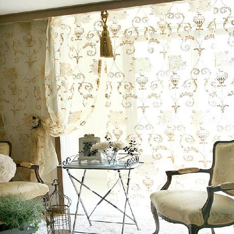 Contemporary Floral Embroidery Home Sheer Curtains