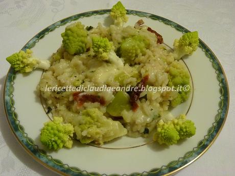 Risotto con cavolo romanesco, pomodori secchi e asiago