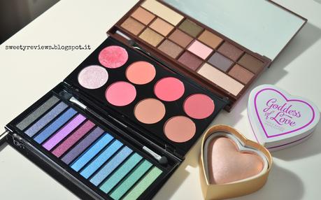 Swatch palettine Makeup Revolution e I heart Makeup