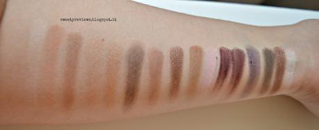 Swatch palettine Makeup Revolution e I heart Makeup