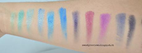 Swatch palettine Makeup Revolution e I heart Makeup