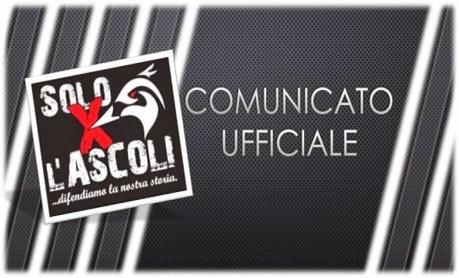 Associazione Solo x l'Ascoli, Comunicato stampa - Sanzioni post Pisa