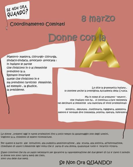 LOtto marzo: donne con la A