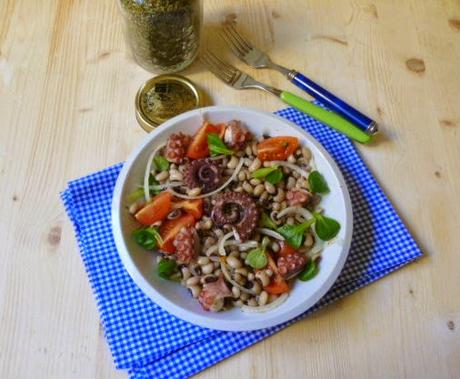 insalata di polpo e fagioli dell'occhio