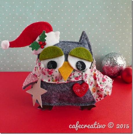 cafe creativo - sizzix big shot - fustella gufo natale - christmas owl