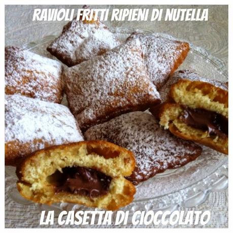 Ravioli fritti ripieni di nutella