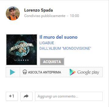 Google+ condivisione musica