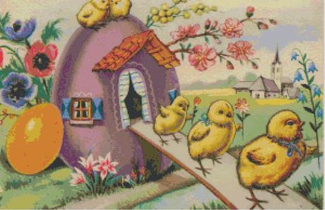 Schema per il punto croce: Cartolina Buona Pasqua_3