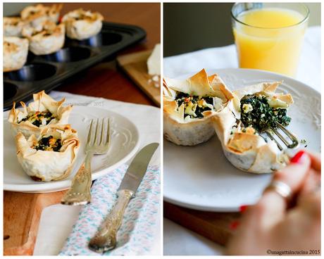 Mini pie di spinaci e feta | Spinach and feta mini pies