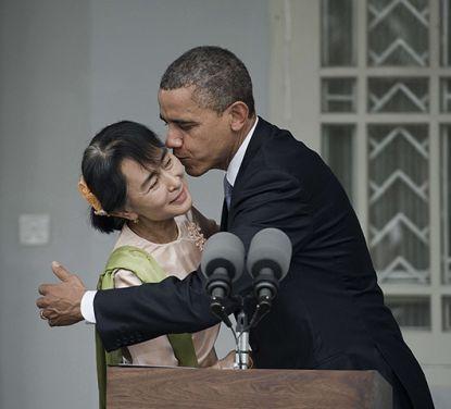 Obama hugs