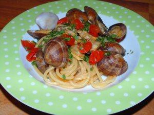 Spaghetti vongole e rucola