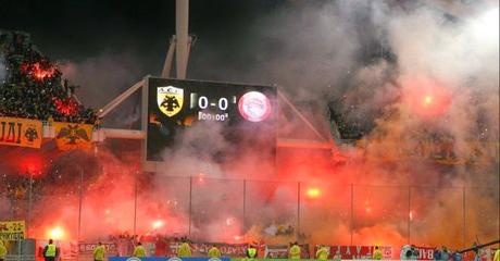 (VIDEO)Almost 60.000 supporters of AEK vs Olympiacos, atmosphere on fire! 11.03.2015 ‪#‎thisisfootball