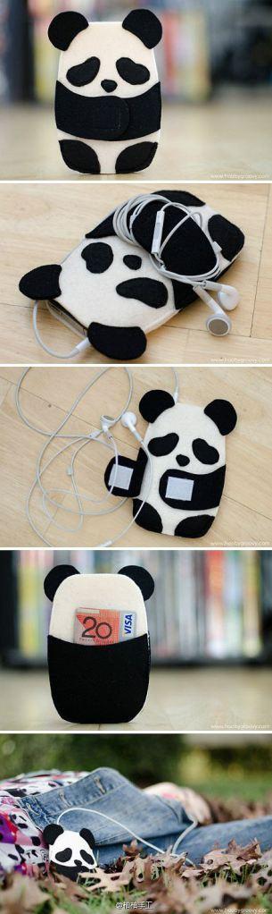 Diy felt cat phone case – Faidate: gatto portacellulare in feltro felt-iphone-case-panda