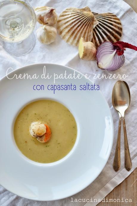 crema di patate e zenzero con capasanta saltata