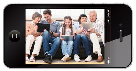 family in smartphone