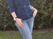 Outfit: skinny jeans blue blouse