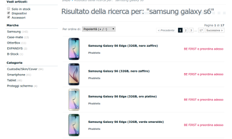 Risultato della ricerca per   samsung galaxy s6    EXPANSYS Italia