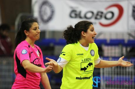 Alessia Catrambone e Fabiana Pastorini protagoniste della sfida tra Olimpus e CPFM Futsal femminile