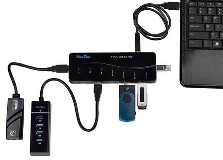 HooToo HT-UH006, compatto e veloce HUB 7 porte per Mac/PC con USB 3.0