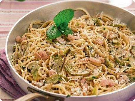 Vermicelli con carciofi e lardelli