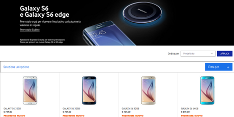 Dove prenotare Samsung Galaxy S6 e Galaxy S6 Edge