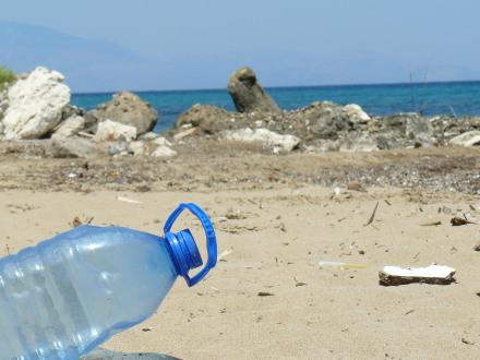 littering bottiglia plastica spiaggia