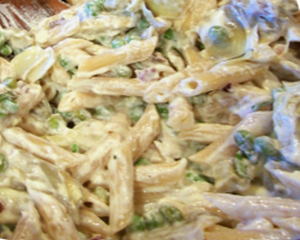 |⇨ Penne con panna e piselli