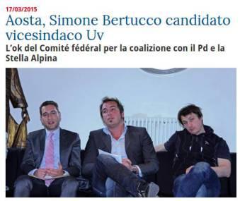 Simone Bertucco il candidato vice sindaco per la coalizione UV-PD-SA è quello svaccato sulla destra.