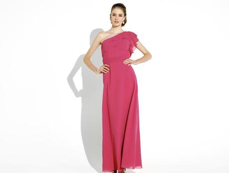 Charming Sheath/Column One Shoulder Sleeveless Cascading Ruffles Ruffles Floorlength Chiffon Satin Evening Dresses