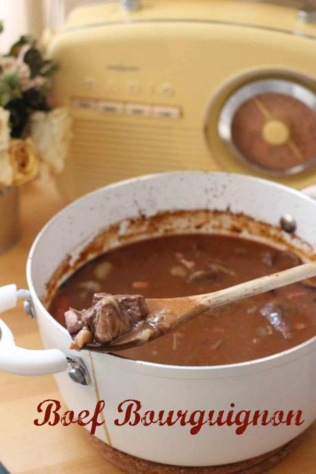 Boeuf bourguignon pronto per essere gustato