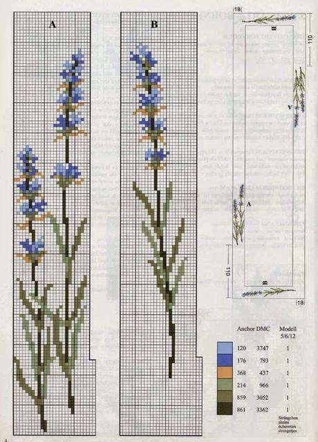 Qualche schema a punto croce dedicati alla lavanda