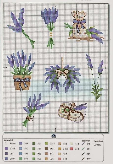 Qualche schema a punto croce dedicati alla lavanda