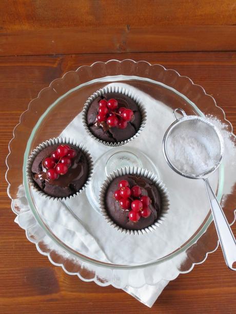 Muffins di kamut al cioccolato extra fondente e ribes