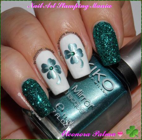 St Patric's Day Manicure With UberChic Beauty Glitter Dust Swatches And Review