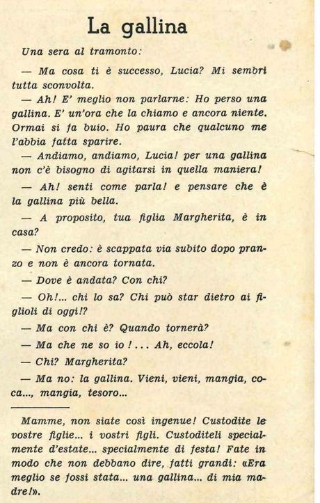 Questa della gallina non credo di averla colta al 100%, ma lascio a voi...