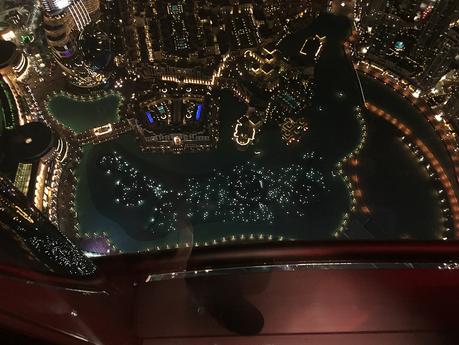 Dubai Fountain as seen from the Burj Khalifa