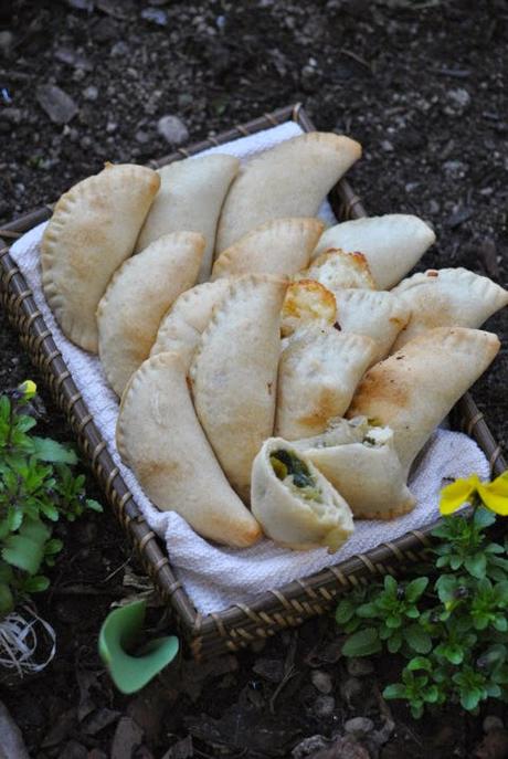 Fagottini  con scarola e mozzarella