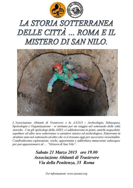 Roma: LA STORIA SOTTERRANEA DELLE CITTA’…ROMA E IL MISTERO DI SAN NILO – domani