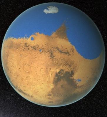 Ricostruzione Virtuale dell'Oceano di Marte