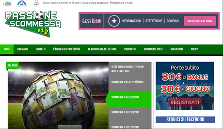 Realizzazione sito internet quotidiano su pronostici e scommesse calcio