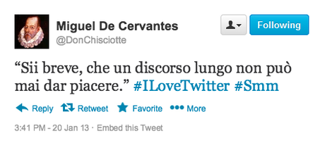 Se Cervantes avesse twittato.
