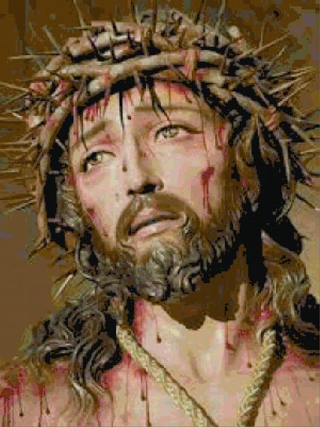 Schema per il punto croce: Gesù con corona di spine