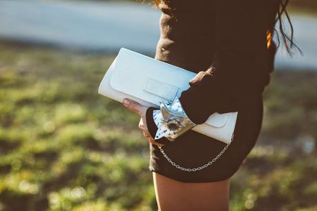 Total Black Outfit  and White Accessories