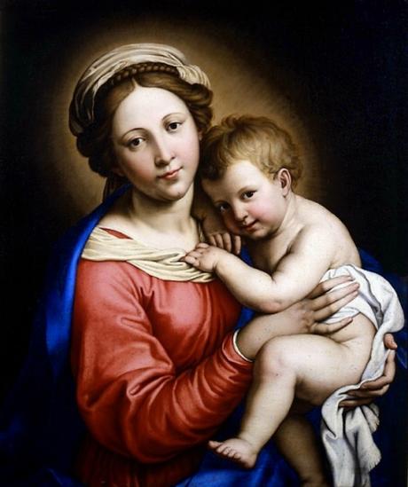 Schema per il punto croce: Madonna con Bambino - Salvi - 2