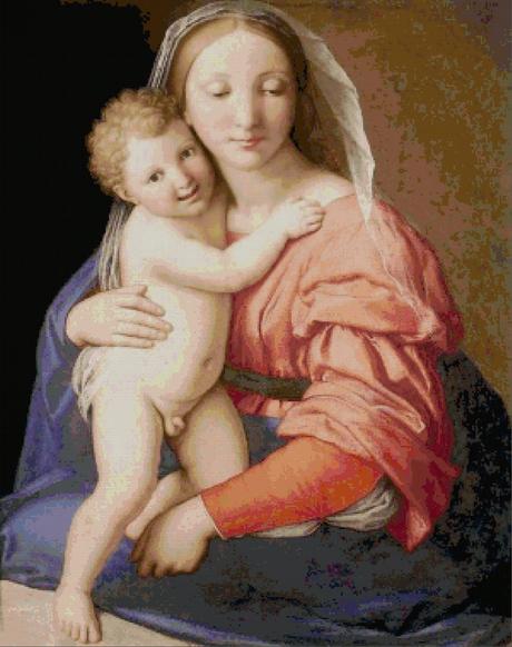 Schema per il punto croce: Madonna con Bambino - Salvi -