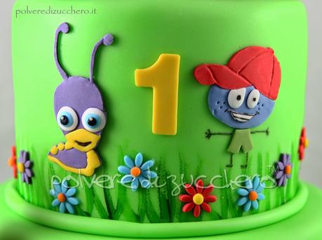 Baby Tv Billye Bam Bam Mick Henry Tully Big Bugs band torta decorata, pasta di zucchero, cake baby tv, polvere di zucchero