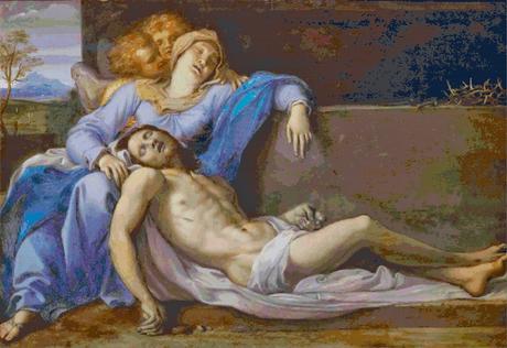 Schema per il punto croce: La Pietà - Annibale Carracci -