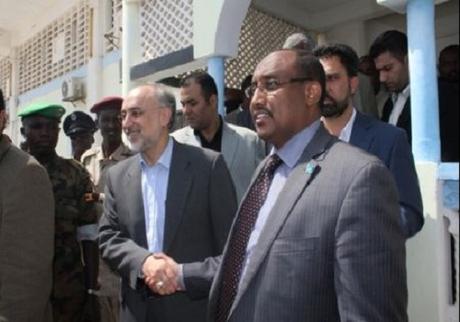 Ali Akbar Salehi, oggi capo dell'Agenzia Atomica Iraniana, con l'ex Primo Ministro Somalo Abdiweli Mohamed Ali 