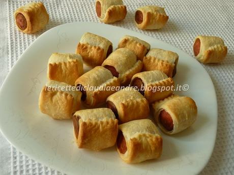 Rotolini veloci con sfoglia e wurstel