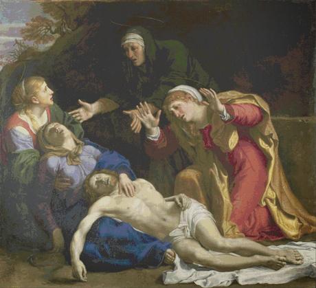 Schema per il punto croce: Lamentazione di Cristo - Annibale Carracci -